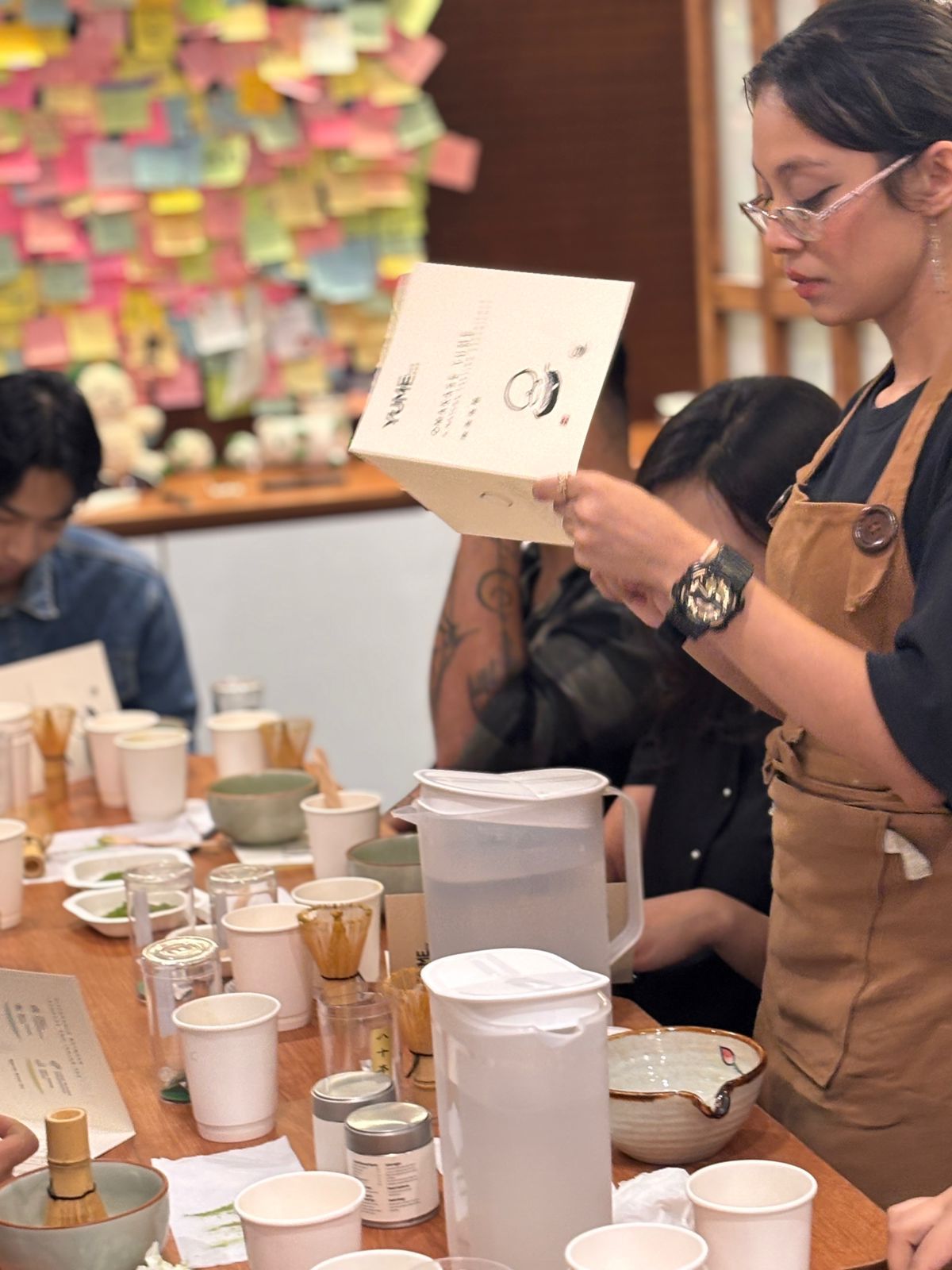 Guests learning about matcha